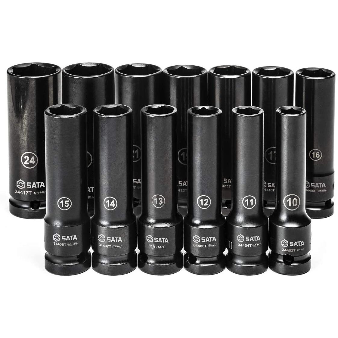 1/2" Prailgintų smūginių galvučių rinkinys (10-24mm)(13vnt) (plonasienės) 1 1/2" Prailgintų smūginių galvučių rinkinys (10-24mm)(13vnt) (plonasienės) 1