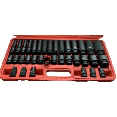 1/2" Galvučių smūginių rinkinys 8-32mm 35vnt. 1