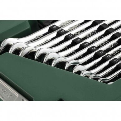 1/4" + 3/8" + 1/2" Galvučių ir raktų rinkinys 124vnt. (SAE & metrinė sistema) 6