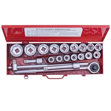 3/4" Galvučių rinkinys 21vnt. 3/4" Galvučių rinkinys 21vnt.