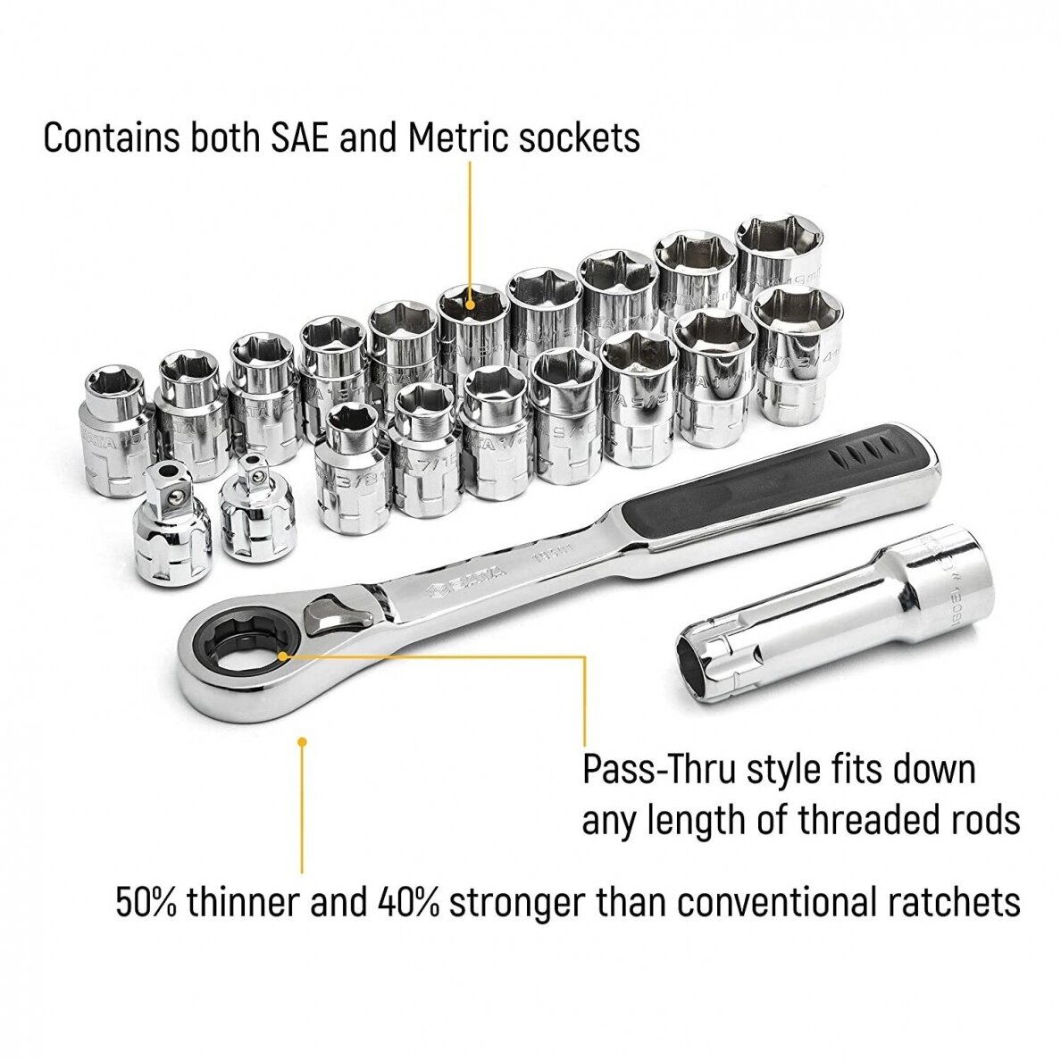 3/8" Galvučių rinkinys 21vnt. 2 3/8" Galvučių rinkinys 21vnt. 2