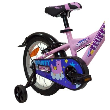 4KIDS Fluffy 16" // 1G, dydis 9.5" (24 cm), V-Brake ir Kojinis stabdžiai, plieninis (rožinė) 4 4KIDS Fluffy 16" // 1G, dydis 9.5" (24 cm), V-Brake ir Kojinis stabdžiai, plieninis (rožinė) 4