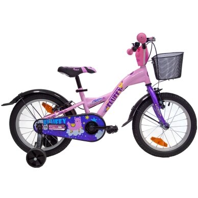 4KIDS Fluffy 16" // 1G, dydis 9.5" (24 cm), V-Brake ir Kojinis stabdžiai, plieninis (rožinė) 4KIDS Fluffy 16" // 1G, dydis 9.5" (24 cm), V-Brake ir Kojinis stabdžiai, plieninis (rožinė)
