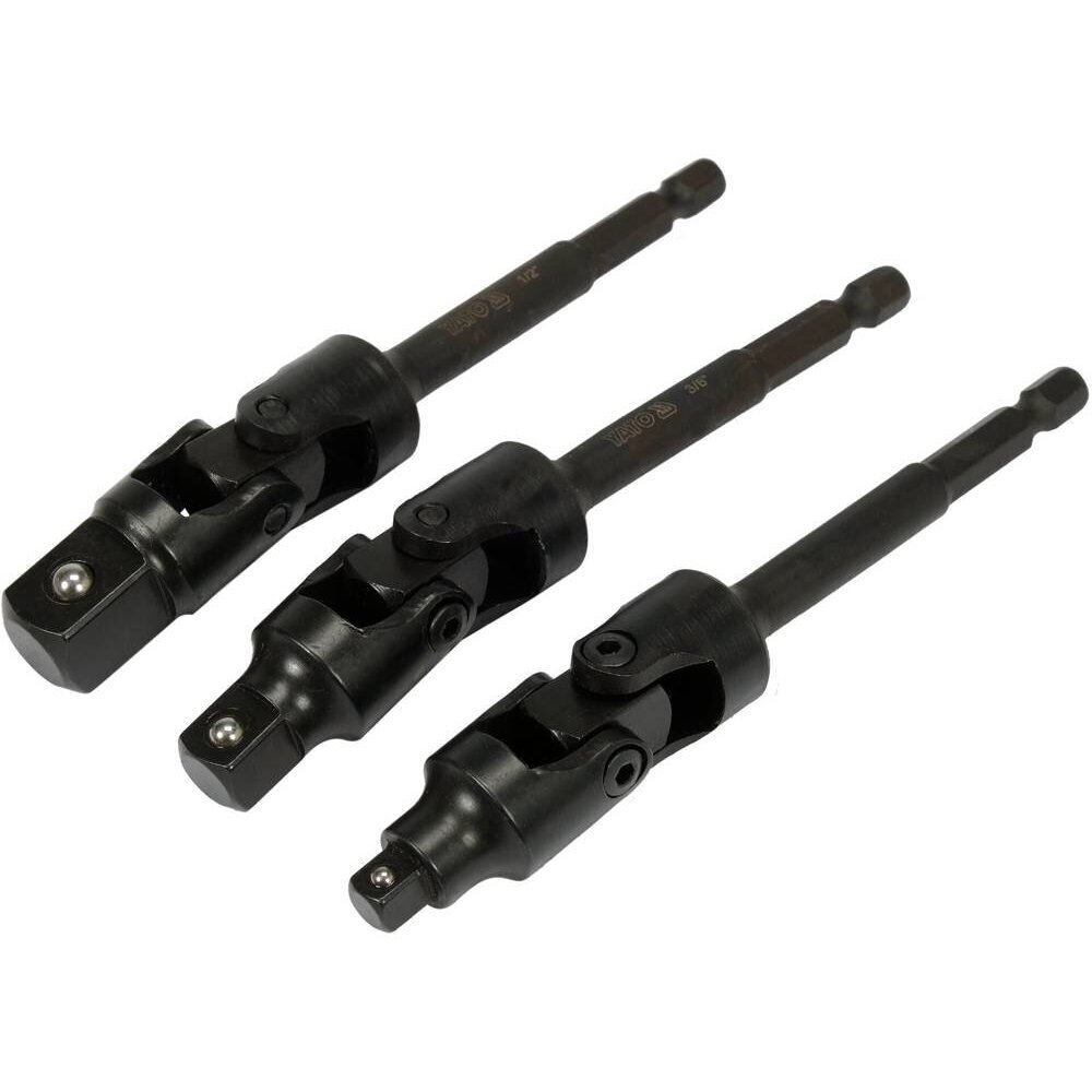 Adapterių suktuvui šarnyrinių rink. 1/4"+3/8"+1/2" (3vnt) 125mm 2