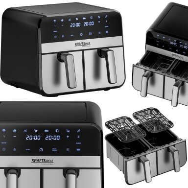 „AirFryer“ 9 l, 2500 W,  KD4180  dviejų kamerų Gruzdintuvė