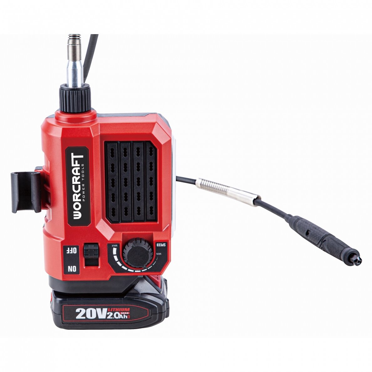Akumuliatorinis mini tiesinis šlifuoklis su priedais 20V LI-ION 3 Akumuliatorinis mini tiesinis šlifuoklis su priedais 20V LI-ION 3