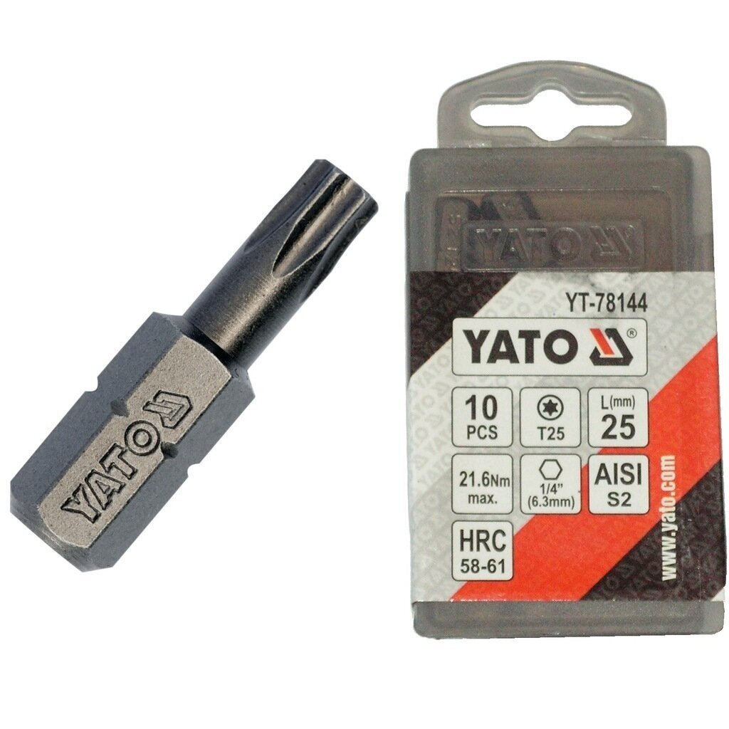 Antgalis TORX 1/4" (6.3mm) T25 x25mmL (10vnt) 1 Antgalis TORX 1/4" (6.3mm) T25 x25mmL (10vnt) 1