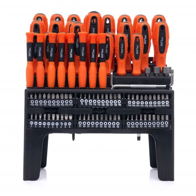 Atsuktuvų ir antgalių rinkinys 100 vnt., KD10957 Atsuktuvų ir antgalių rinkinys 100 vnt., KD10957