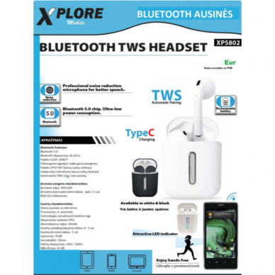 Bluetooth ausinės XLPORE XP5802B (Juodos) 2