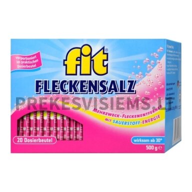 Dėmių šalinimo milteliai su deguonimi "FIT" 500g, 20 pakelių