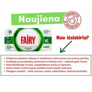 Drėgnos servetėlės „Fairy“ citrinų kvapo 100vnt
