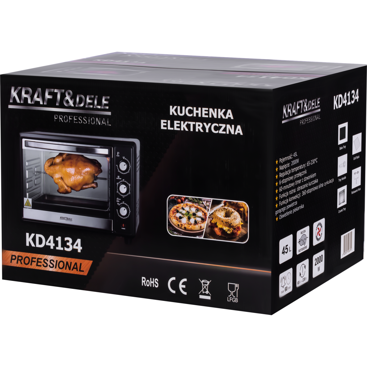 Elektrinė orkaitė 45 l 2000 W su iešmu ir priedais KD4134 7 Elektrinė orkaitė 45 l 2000 W su iešmu ir priedais KD4134 7