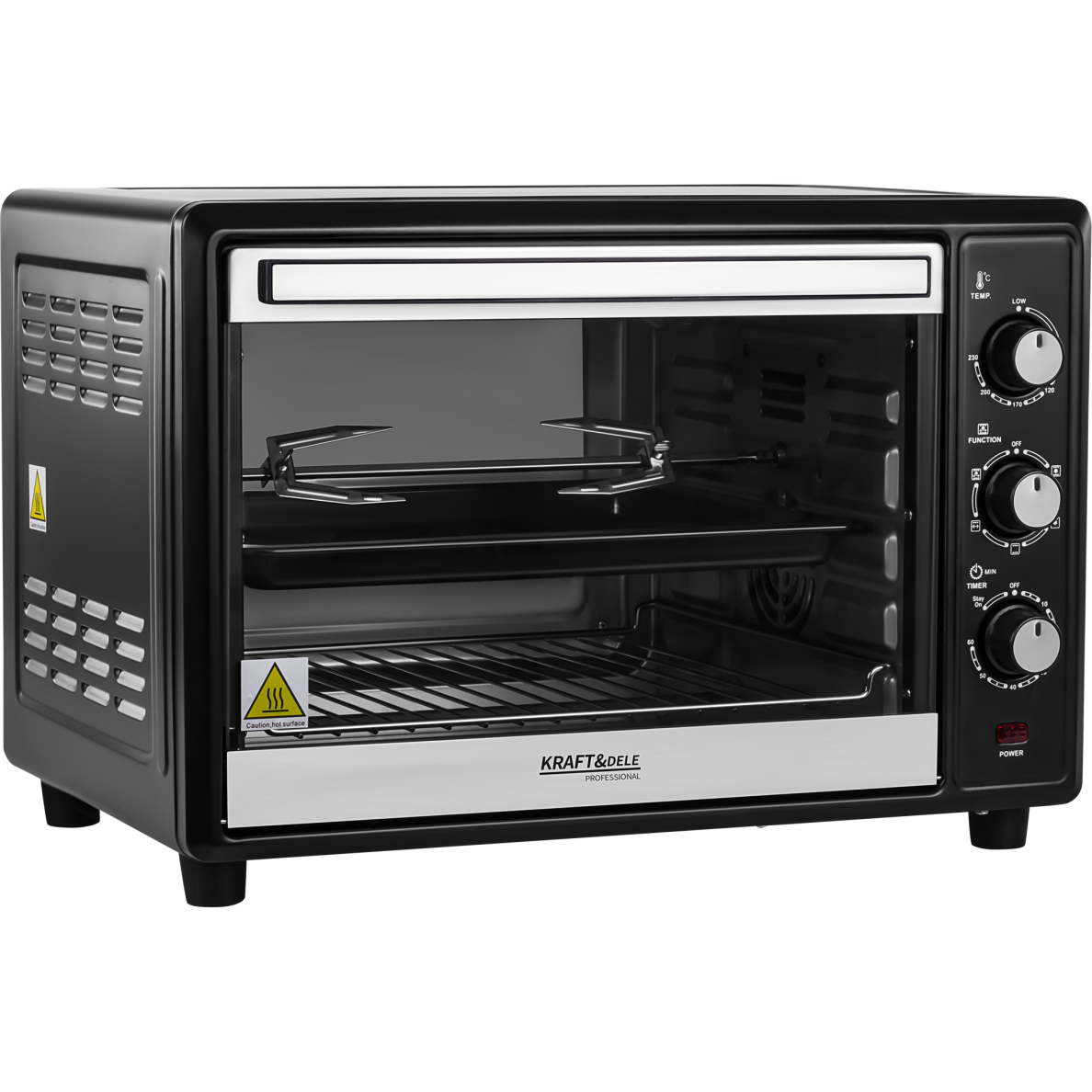 Elektrinė orkaitė 45 l 2000 W su iešmu ir priedais KD4134 2