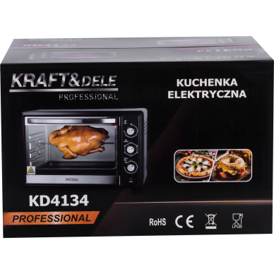 Elektrinė orkaitė 45 l 2000 W su iešmu ir priedais KD4134 6