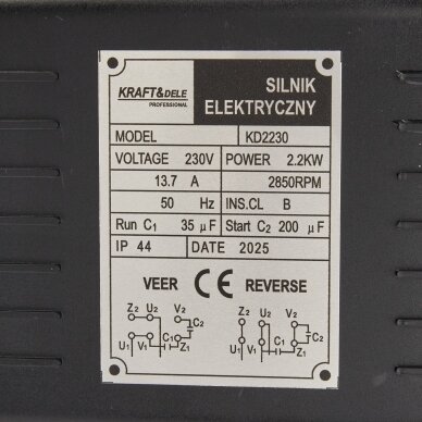Elektrinis Variklis 2.2 kW 230V KRAFT&DELE KD2230 9 Elektrinis Variklis 2.2 kW 230V KRAFT&DELE KD2230 9