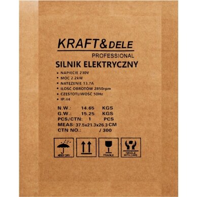 Elektrinis Variklis 2.2 kW 230V KRAFT&DELE KD2230 12