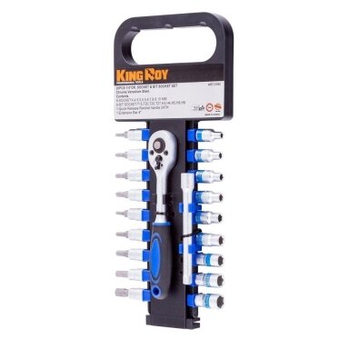 Galvučių ir galvučių su antgaliais TORX. HEX rinkinys 1/4" (20vnt) Galvučių ir galvučių su antgaliais TORX. HEX rinkinys 1/4" (20vnt)