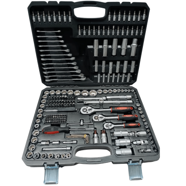 Galvučių ir įrankių rinkinys BOXER BX-009S 216 dalių
