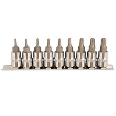 Galvučių su antgaliais rinkinys 3/8" (TORX Plus) 9vnt. Galvučių su antgaliais rinkinys 3/8" (TORX Plus) 9vnt.