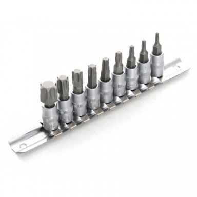 Galvučių su antgaliu rinkinys 1/4" (torx)(9vnt) Galvučių su antgaliu rinkinys 1/4" (torx)(9vnt)