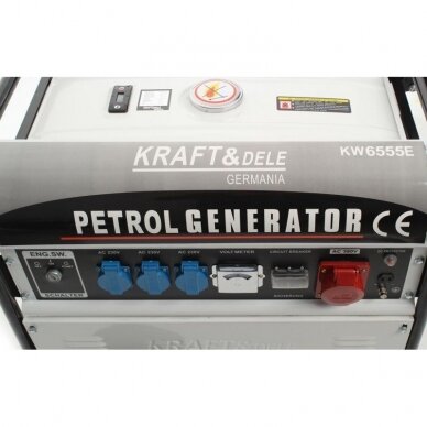 Benzininis trifazis elektros generatorius KD108 5000W 12/230/380V 5