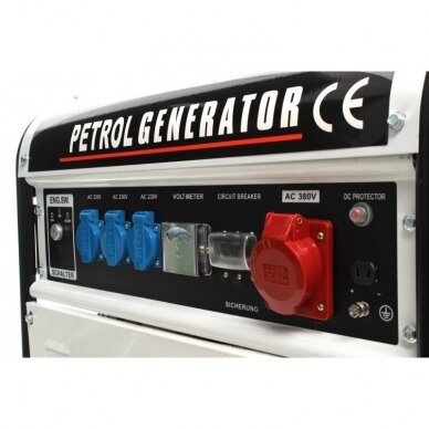 Benzininis trifazis elektros generatorius KD108 5000W 12/230/380V 6