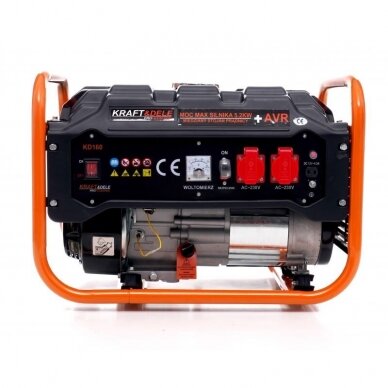 Benzininis vienfazis elektros generatorius KRAFT&DELE  3500W 12/230V/ 7AG (KD160) 9