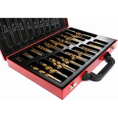Grąžtų rinkinys HSS metalui 170vnt. KD991 Grąžtų rinkinys HSS metalui 170vnt. KD991