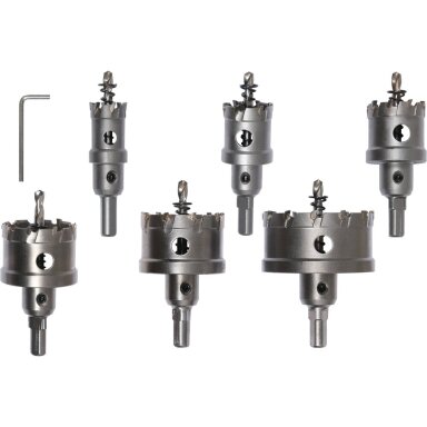 Gręžimo karūnų rinkinys metalui 22-65mm (TCT)