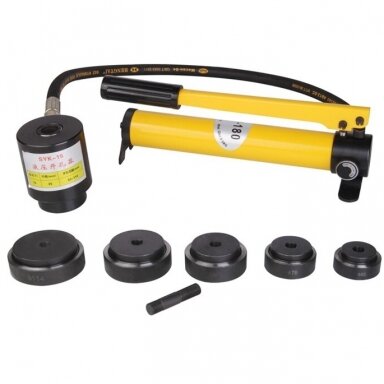 Hidraulinis skylių pramušėjas 15t 63-114mm Hidraulinis skylių pramušėjas 15t 63-114mm