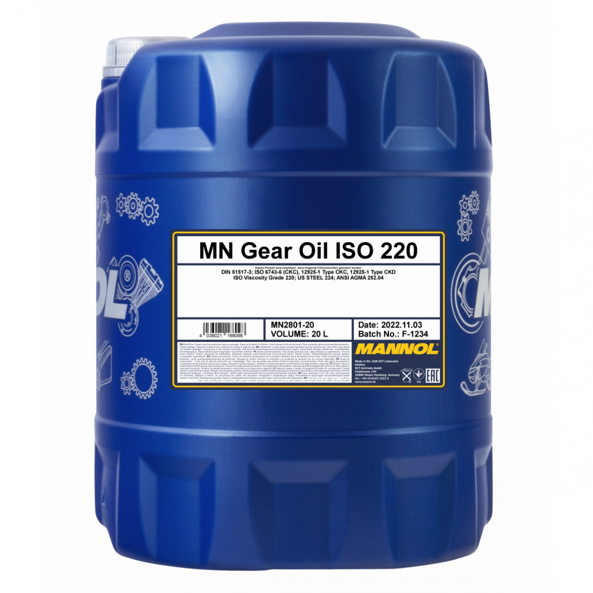 Industrinė pavarų alyva ISO 220 1L Gear oil MANNOL 2801 1 Industrinė pavarų alyva ISO 220 1L Gear oil MANNOL 2801 1