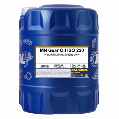 Industrinė pavarų alyva ISO 220 1L Gear oil MANNOL 2801 1 Industrinė pavarų alyva ISO 220 1L Gear oil MANNOL 2801 1