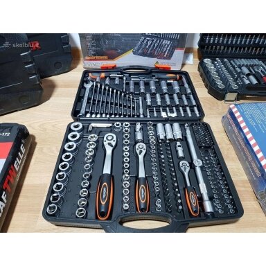 1/4" + 3/8" + 1/2" GALVUČIŲ IR RAKTŲ RINKINYS 219VNT. CRAMP
