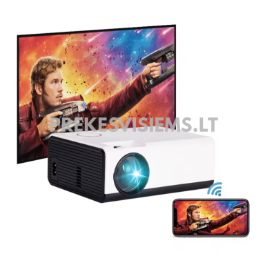 Išmanus mini projektorius T01 720p raiška, 4K, Wi-Fi 2.4G/5G, Bluetooth Išmanus mini projektorius T01 720p raiška, 4K, Wi-Fi 2.4G/5G, Bluetooth