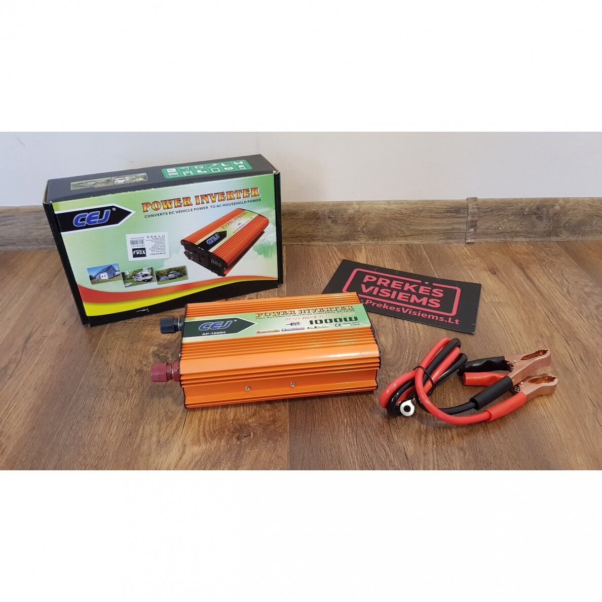 Įtampos keitiklis - inverteris CEJ 12V/220V 1000W + USB 1