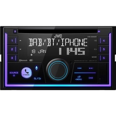 JVC, KW-DB95BT 2-DIN USB/CD MP3 magnetola su AUX ir Bluetooth