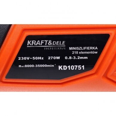 Kraft&Dele KD10751 graveris/šlifuoklis su priedais ir lanksčiu ilgintuvu 218 vnt. 10