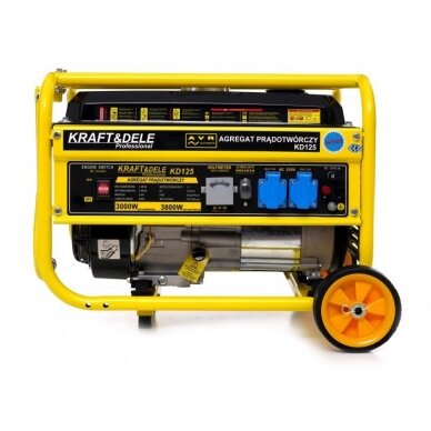 Benzininis vienfazis elektros generatorius KRAFT&DELE KD125  3.8 kW 13