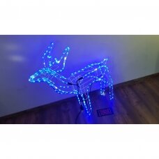 LED dekoracija 3D švečiantis elnias (mėlyna) M dydžio