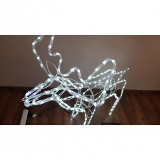 LED dekoracija 3D švečiantis elnias (šaltai balta) L dydžio su flash