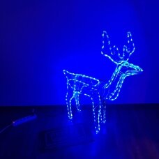 LED dekoracija 3D šviečiantis elnias (mėlyna) XL dydžio su flash