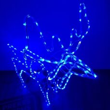 LED dekoracija 3D šviečiantis elnias (mėlyna) XL dydžio su flash