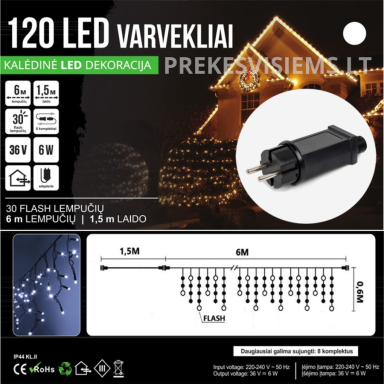 LED 120 girlianda "Varvekliai" 6m BLYKSTĖ SPC LED 120 girlianda "Varvekliai" 6m BLYKSTĖ SPC