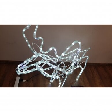 LED dekoracija 3D švečiantis elnias (šaltai balta) L dydžio su flash 1