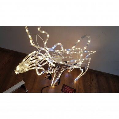 LED dekoracija 3D švečiantis elnias (šiltai balta ) L dydžio su flash 1