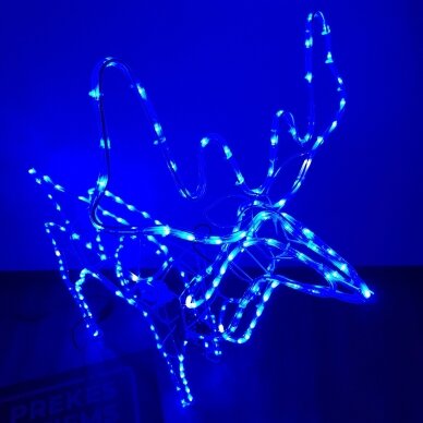 LED dekoracija 3D šviečiantis elnias (mėlyna) XL dydžio su flash 1