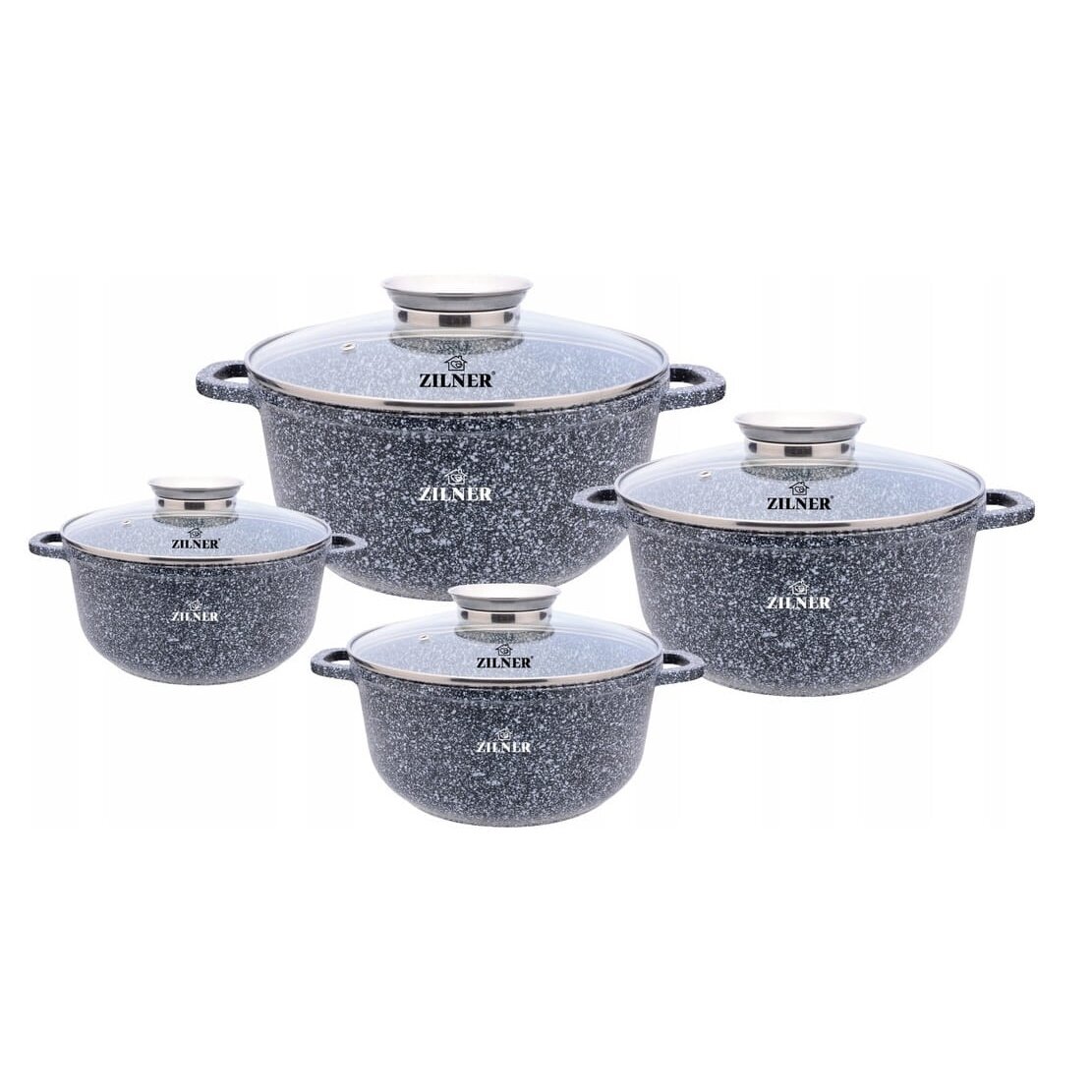 Marmurinių puodų rinkinys 16 20 22 26cm ZILNER ZL-8532 1