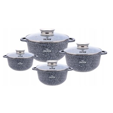 Marmurinių puodų rinkinys 16 20 22 26cm ZILNER ZL-8532