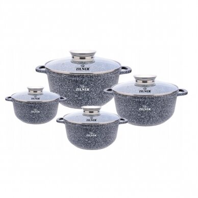 Marmurinių puodų rinkinys 16 20 22 26cm ZILNER ZL-8532 1