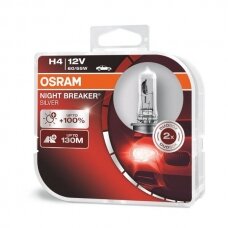 Osram lemputės SILVER +100%, H4, 60/55W, DUO 64193NBS-HCB